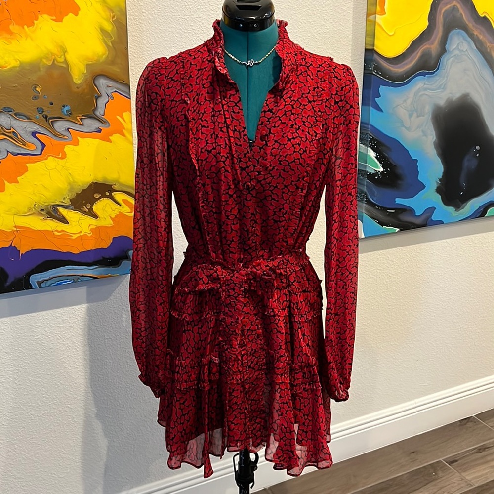 Karina Grimaldi Red Long Sleeve Dress